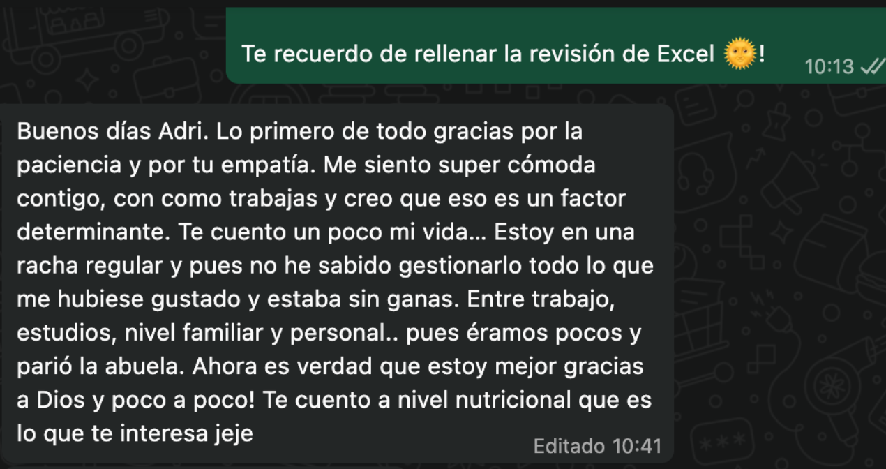 Testimonio de WhatsApp 1